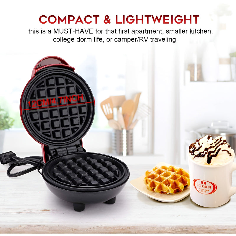 Compact 4-Inch Non-Stick Electric Mini Waffle Maker | 350-Watt