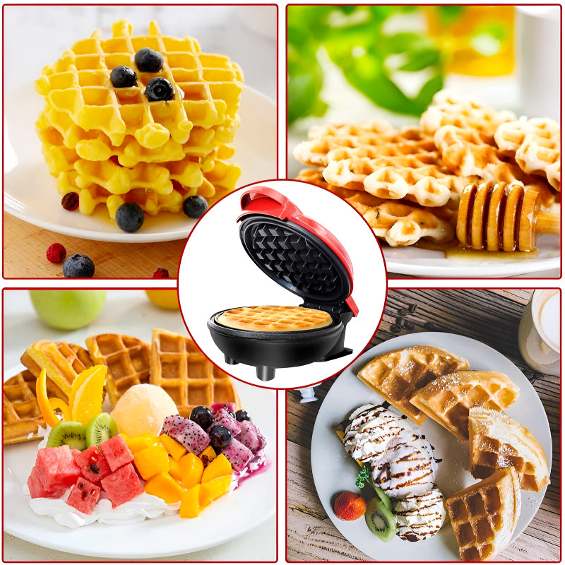 Compact 4-Inch Non-Stick Electric Mini Waffle Maker | 350-Watt