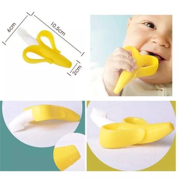 Baby Banana Teether Toy | Soft Silicone Gum Massager for Teething Relief