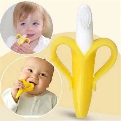 Baby Banana Teether Toy | Soft Silicone Gum Massager for Teething Relief