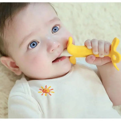 Baby Banana Teether Toy | Soft Silicone Gum Massager for Teething Relief