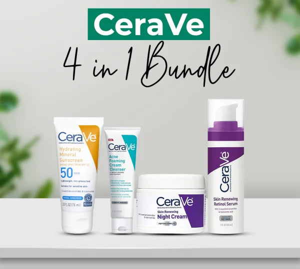 CeraVe 4-In-1 Skincare Kit | Night Cream, Sunblock, Cleanser & Serum