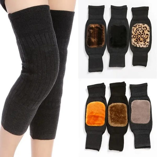 1 Pair Winter Wool Knee Pads – Thickened Warm Knee Protectors for Cold Weather