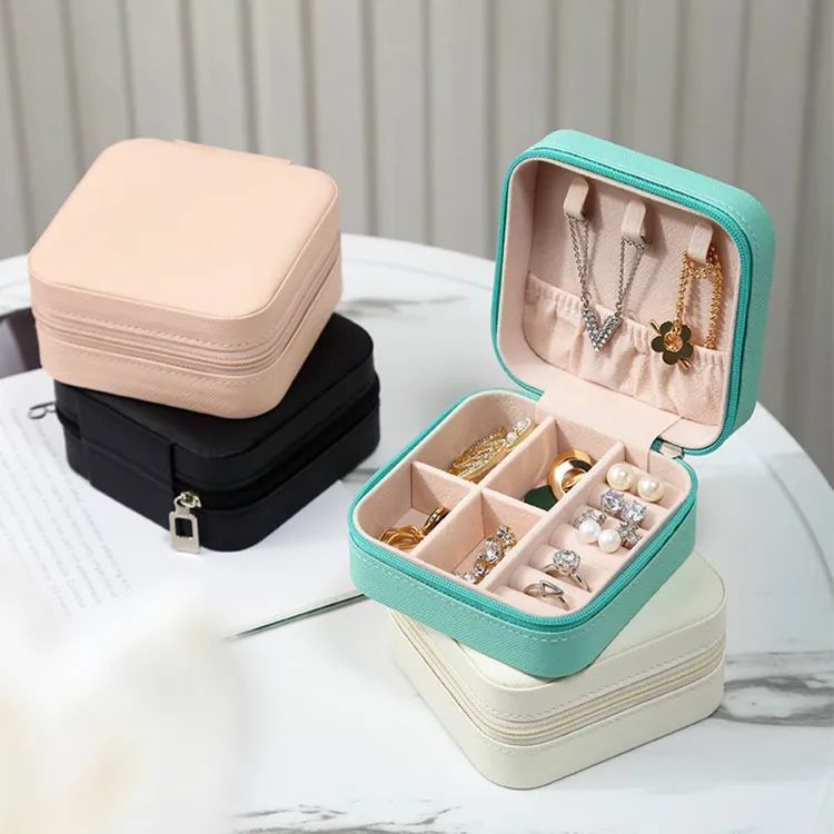 Jewelry Organizer Box for Travel | Compact Leather Case for Hair Accessories & Jewelry