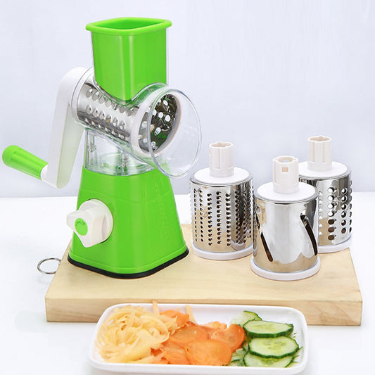 Drum Cutter Manual Vegetable Slicer – Stainless Steel Blades for Easy Slicing, Shredding, and Grating