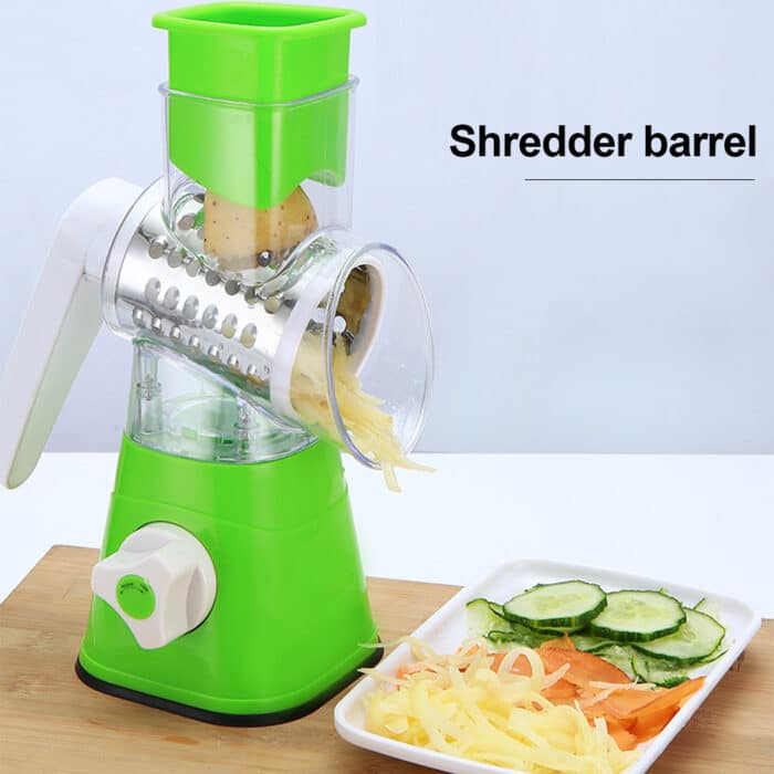 Drum Cutter Manual Vegetable Slicer – Stainless Steel Blades for Easy Slicing, Shredding, and Grating