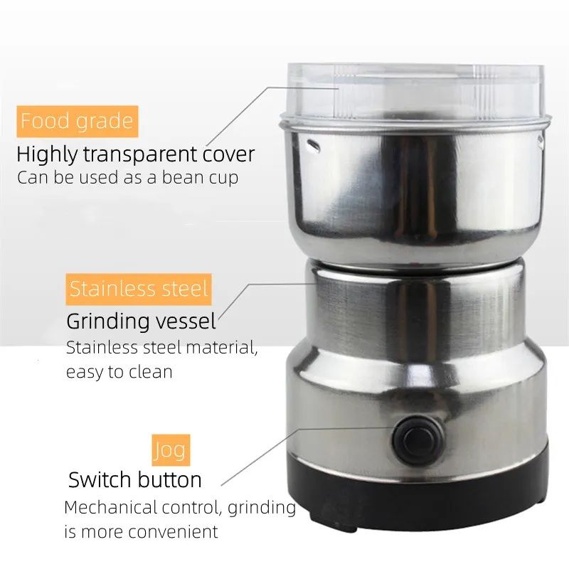 Mini Electric Grinder | Stainless Steel Coffee, Spice, and Masala Grinder