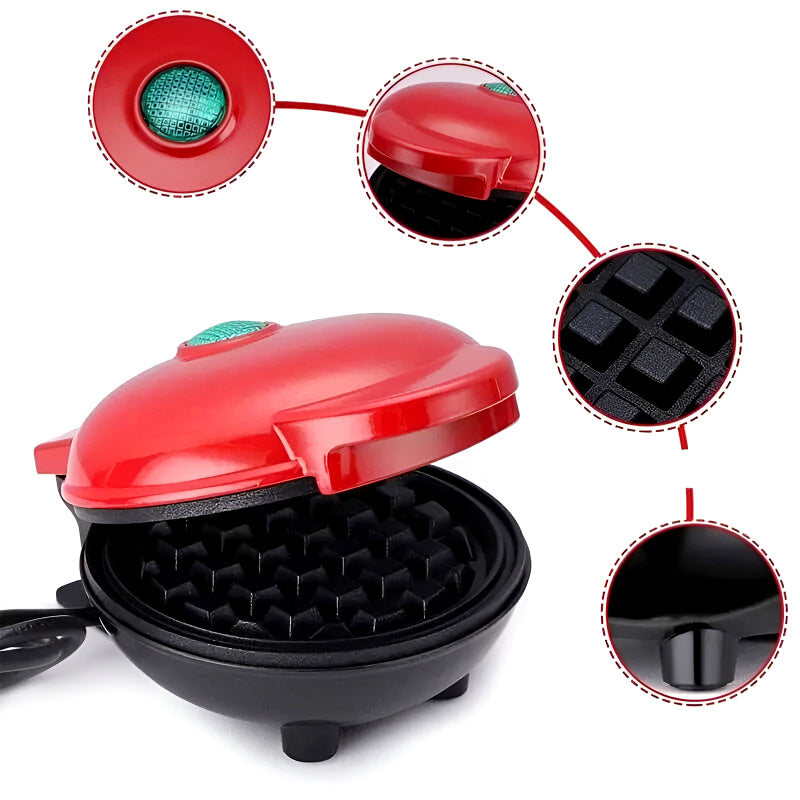 Compact 4-Inch Non-Stick Electric Mini Waffle Maker | 350-Watt