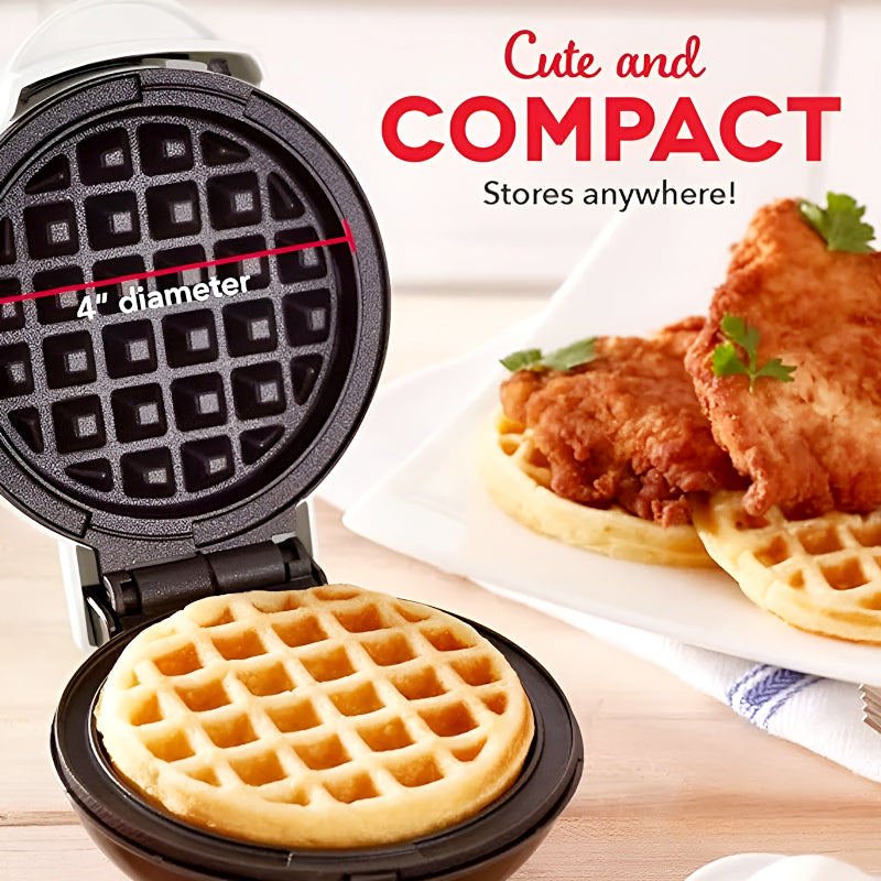 Compact 4-Inch Non-Stick Electric Mini Waffle Maker | 350-Watt