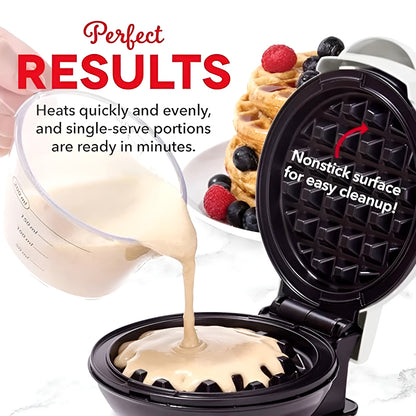 Compact 4-Inch Non-Stick Electric Mini Waffle Maker | 350-Watt