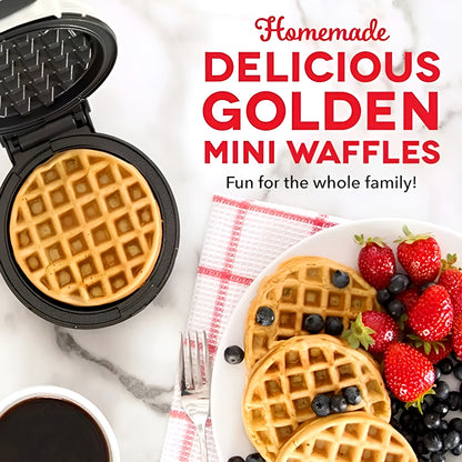 Compact 4-Inch Non-Stick Electric Mini Waffle Maker | 350-Watt