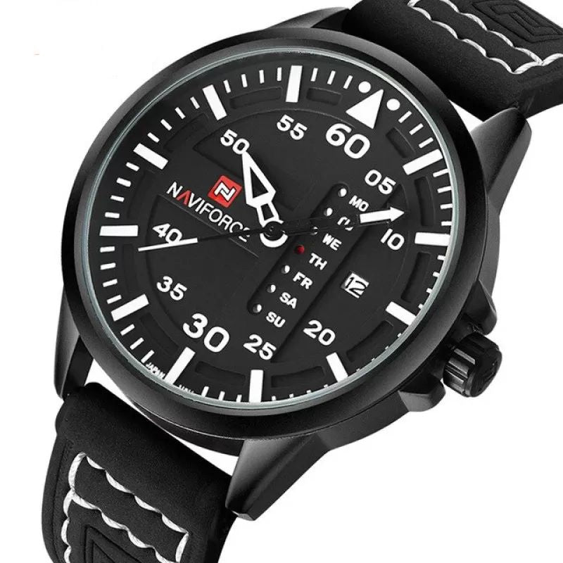 NAVIFORCE Waterproof Military Sport Quartz Men's Watch with Leather Strap