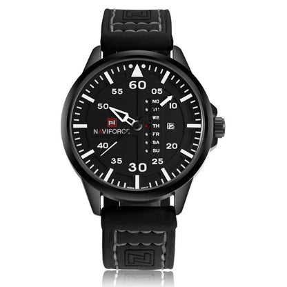 NAVIFORCE Waterproof Military Sport Quartz Men's Watch with Leather Strap