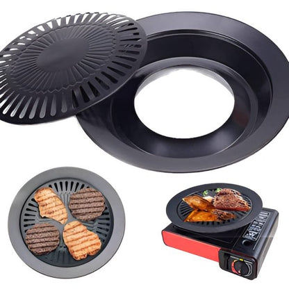 Non-Stick BBQ Grill Pan | 32cm Korean Cast Iron Frying Pan