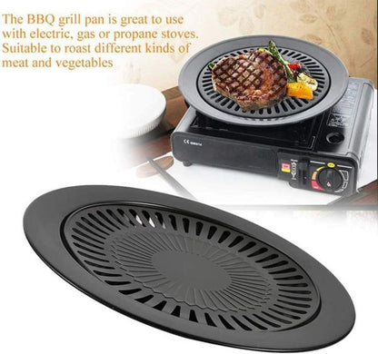 Non-Stick BBQ Grill Pan | 32cm Korean Cast Iron Frying Pan