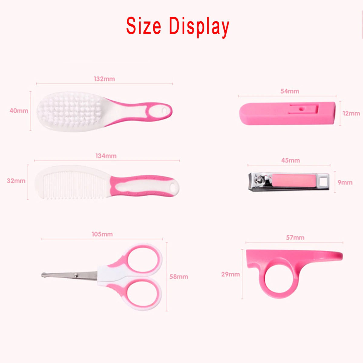 6 Pcs Baby Grooming Kit – Hair Brush, Clippers & Newborn Care Essentials