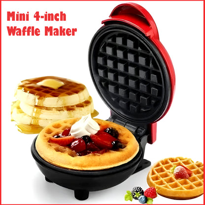 Compact 4-Inch Non-Stick Electric Mini Waffle Maker | 350-Watt